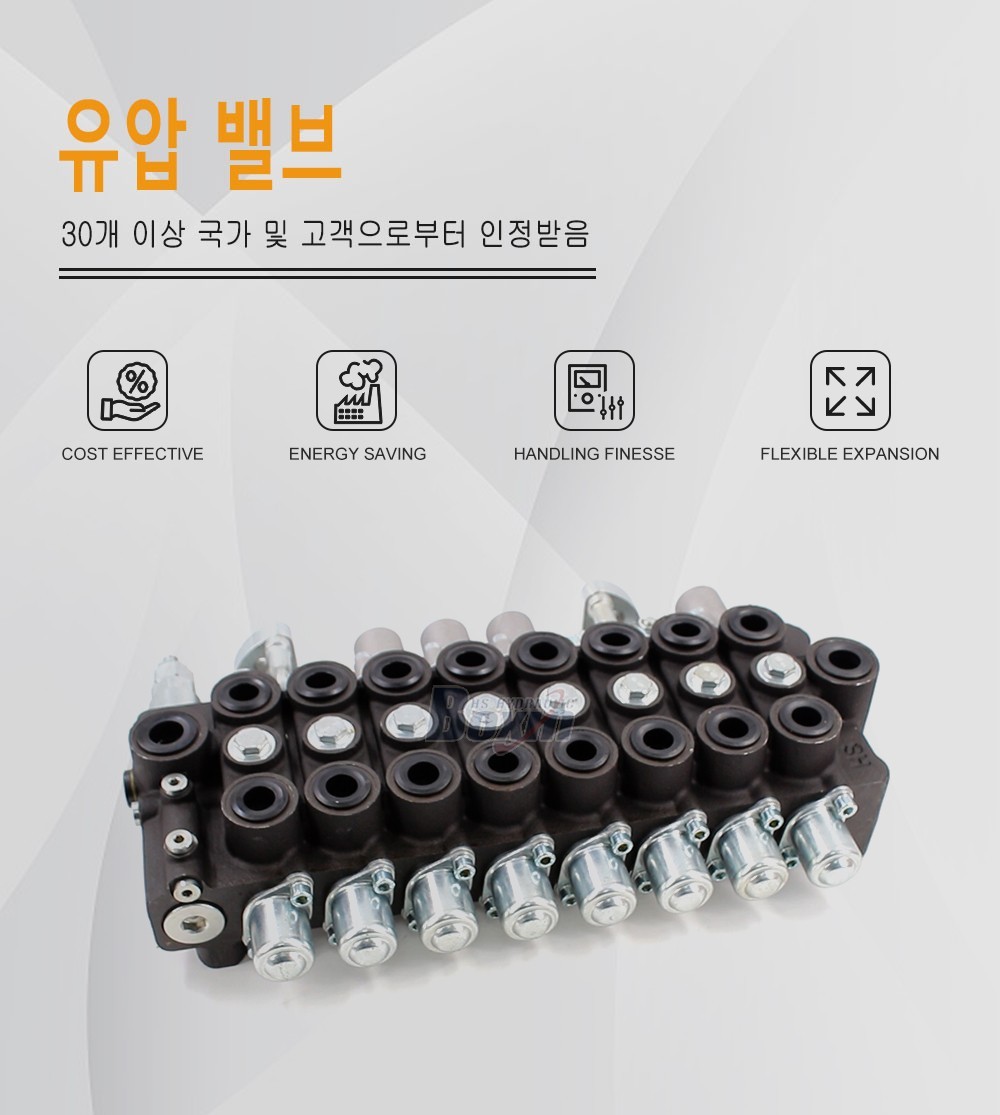 HSW50 수동 및 조이스틱 8 스풀 모노블럭 방향 제어 밸브